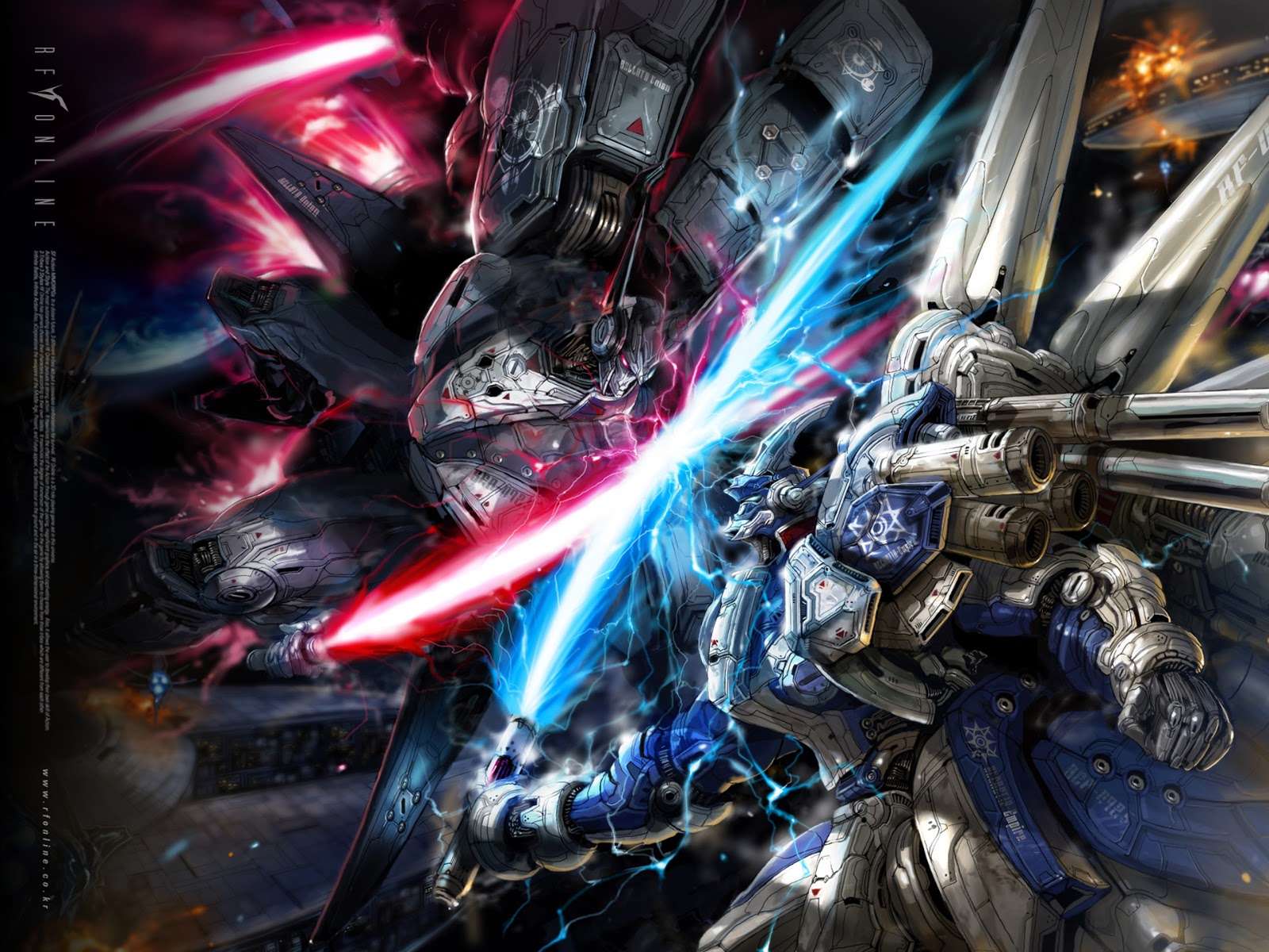 Gundam Mecha Robot Fighting Laser Sword Anime HD Wallpaper Desktop PC