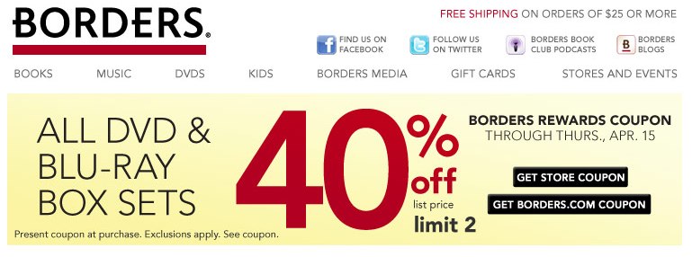 Borders Off Coupon Coupons Jpg