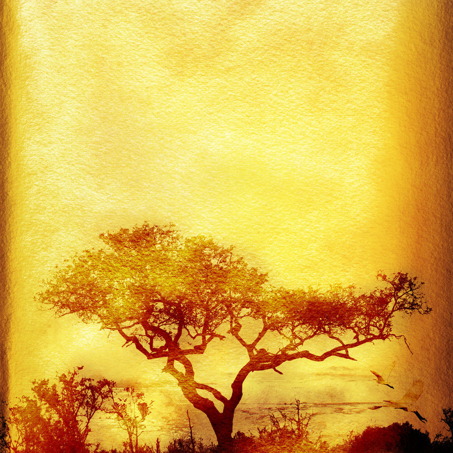 Grunge African Background With Tree By Michaelsteele