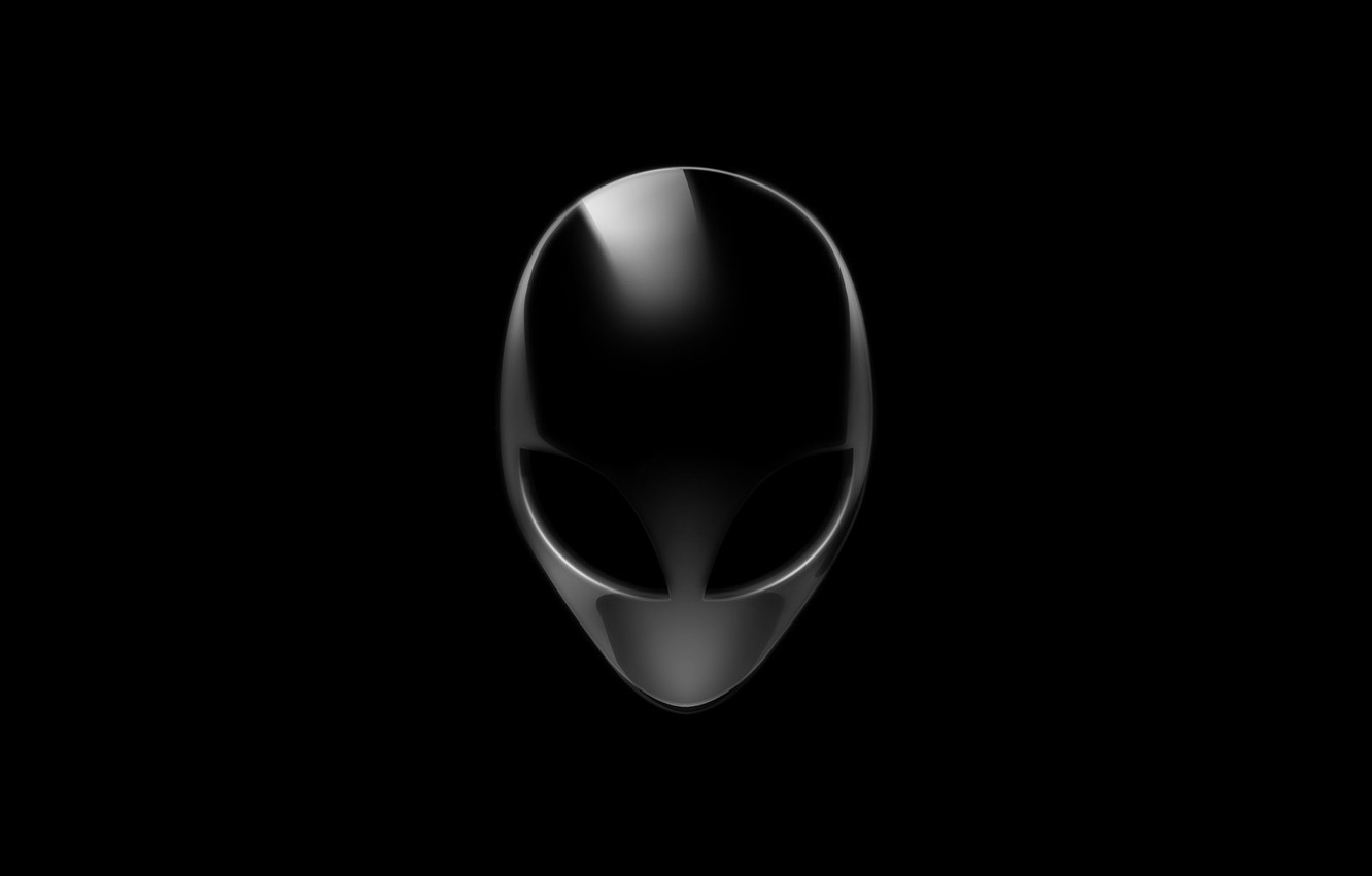 Wallpaper White Black Head Alien Alienware