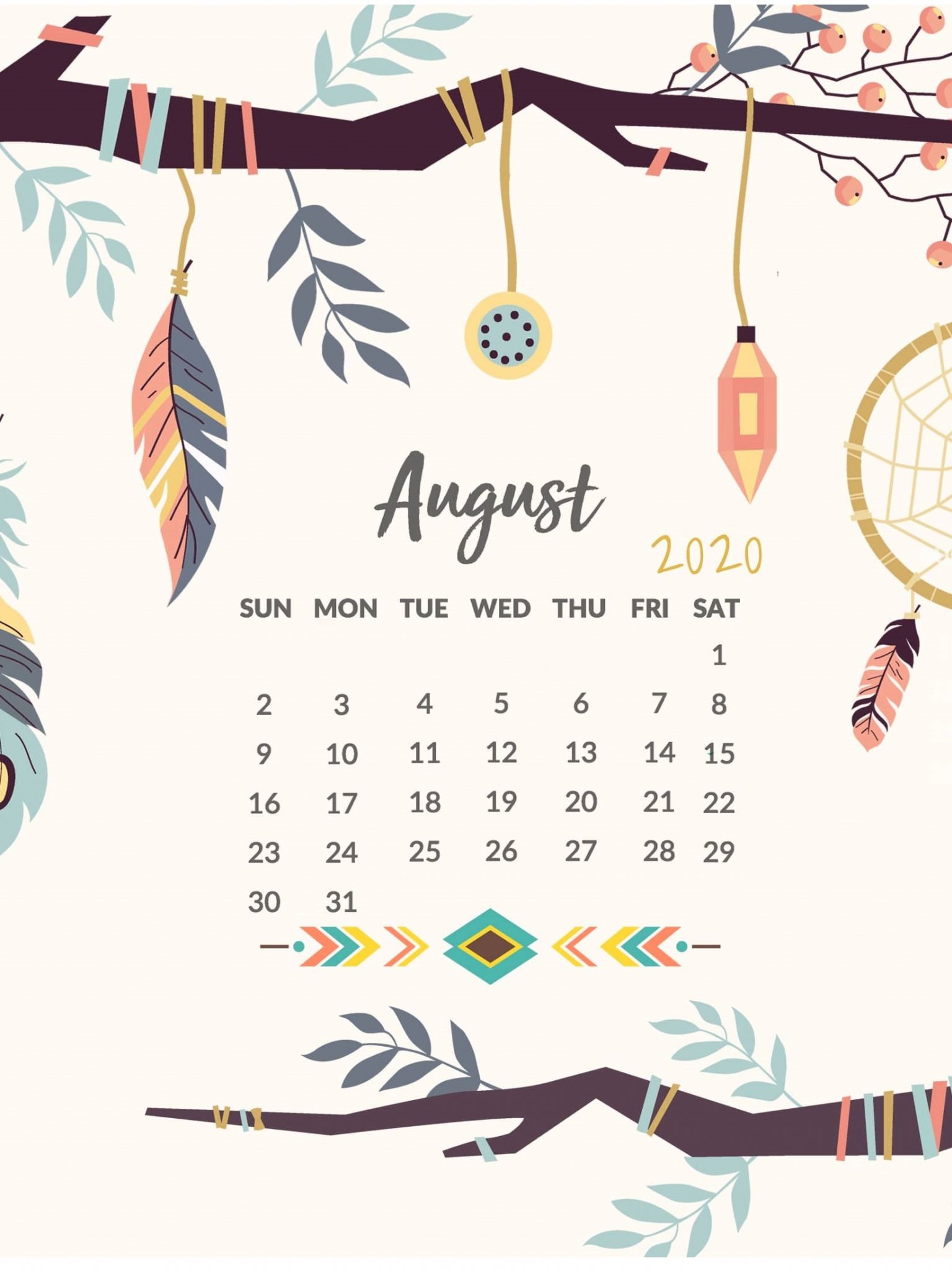 Free download August 2020 Calendar Wallpaper for iPhone Calendar