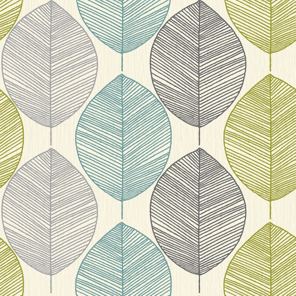 Opera Retro Leaf Pattern Leaves Motif Designer Wallpaper