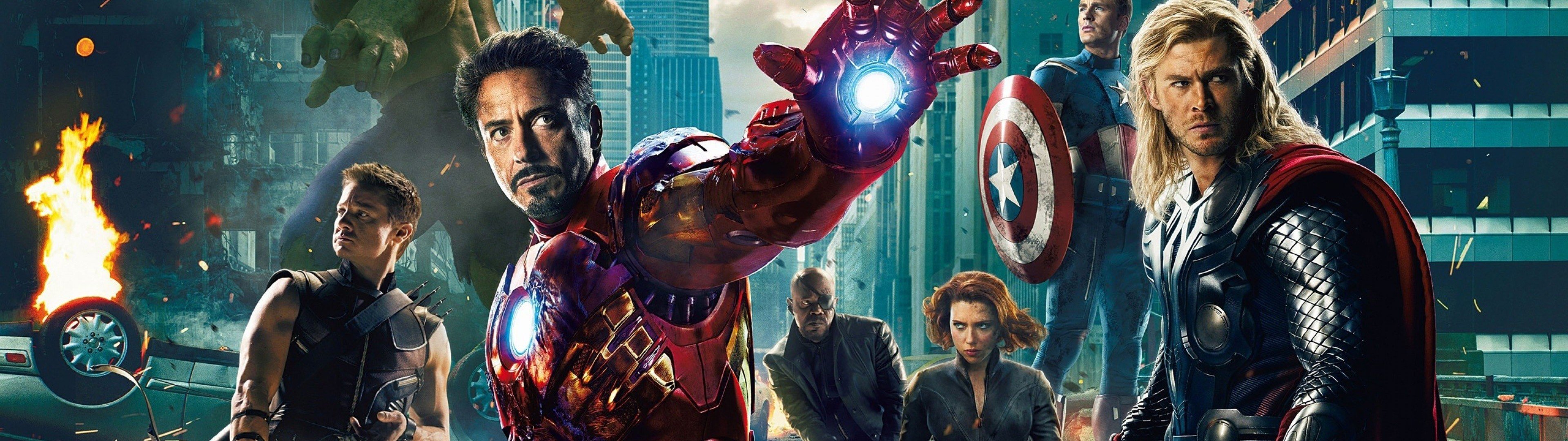 Scarlett Johansson Iron Man Thor Captain America Dual Screen Black