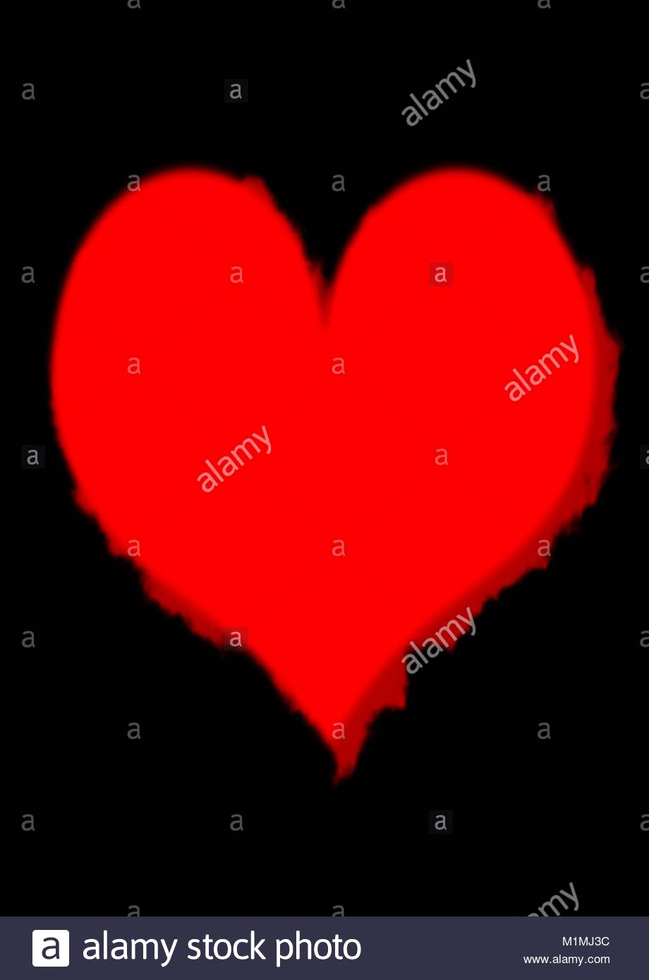 Spooky Red Bleeding Heart On Plain Black Background Stock Vector