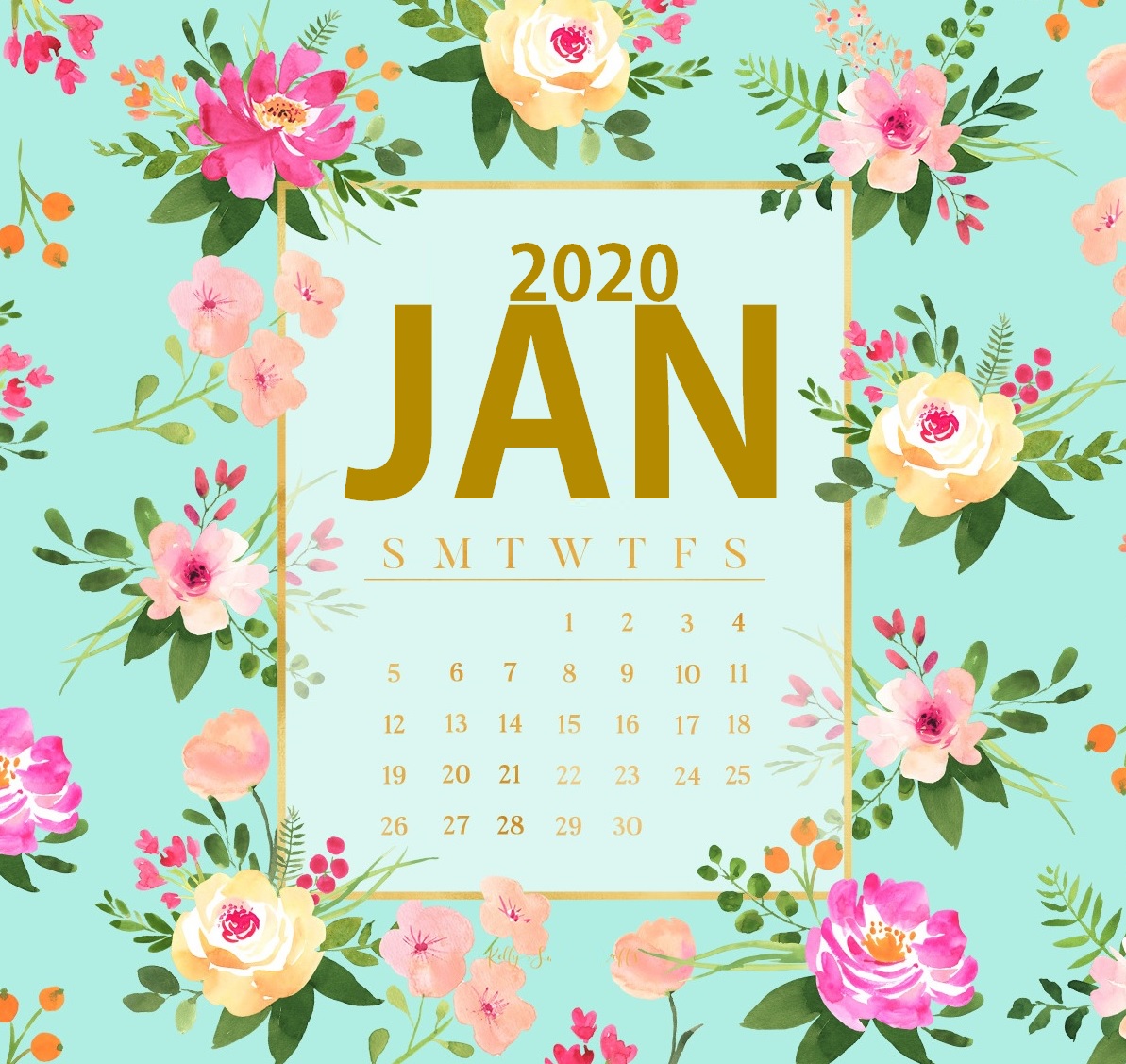 iPhone January Wallpaper Calendar