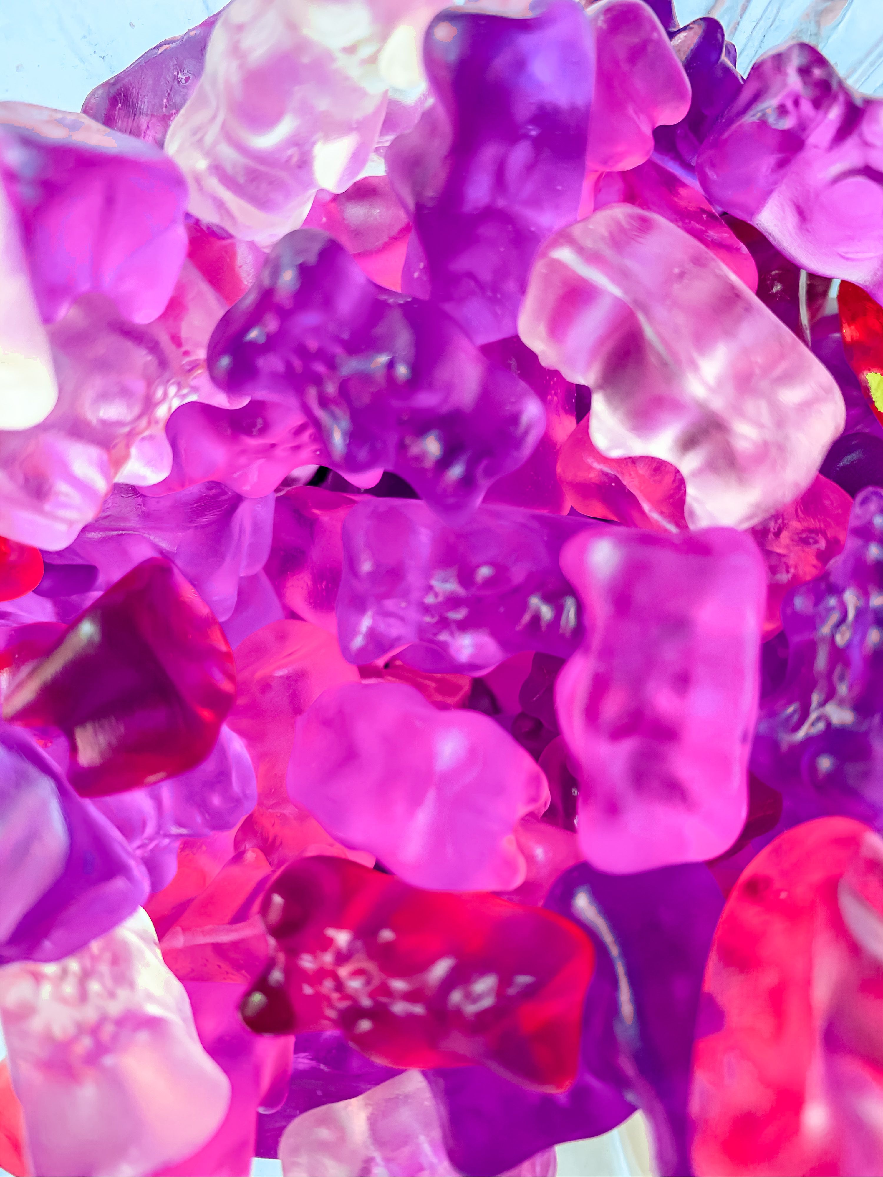 Purple And Pink Gummy Bear Pattern Bears Aesthetic