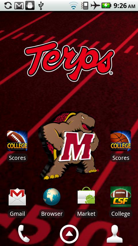 Officially licensed University of Maryland Terrapins Live Wallpaper
