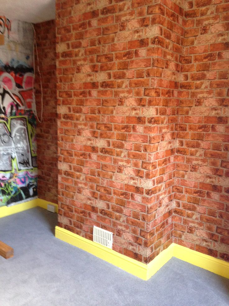 Brick Wallpaper Boys Room Ideas