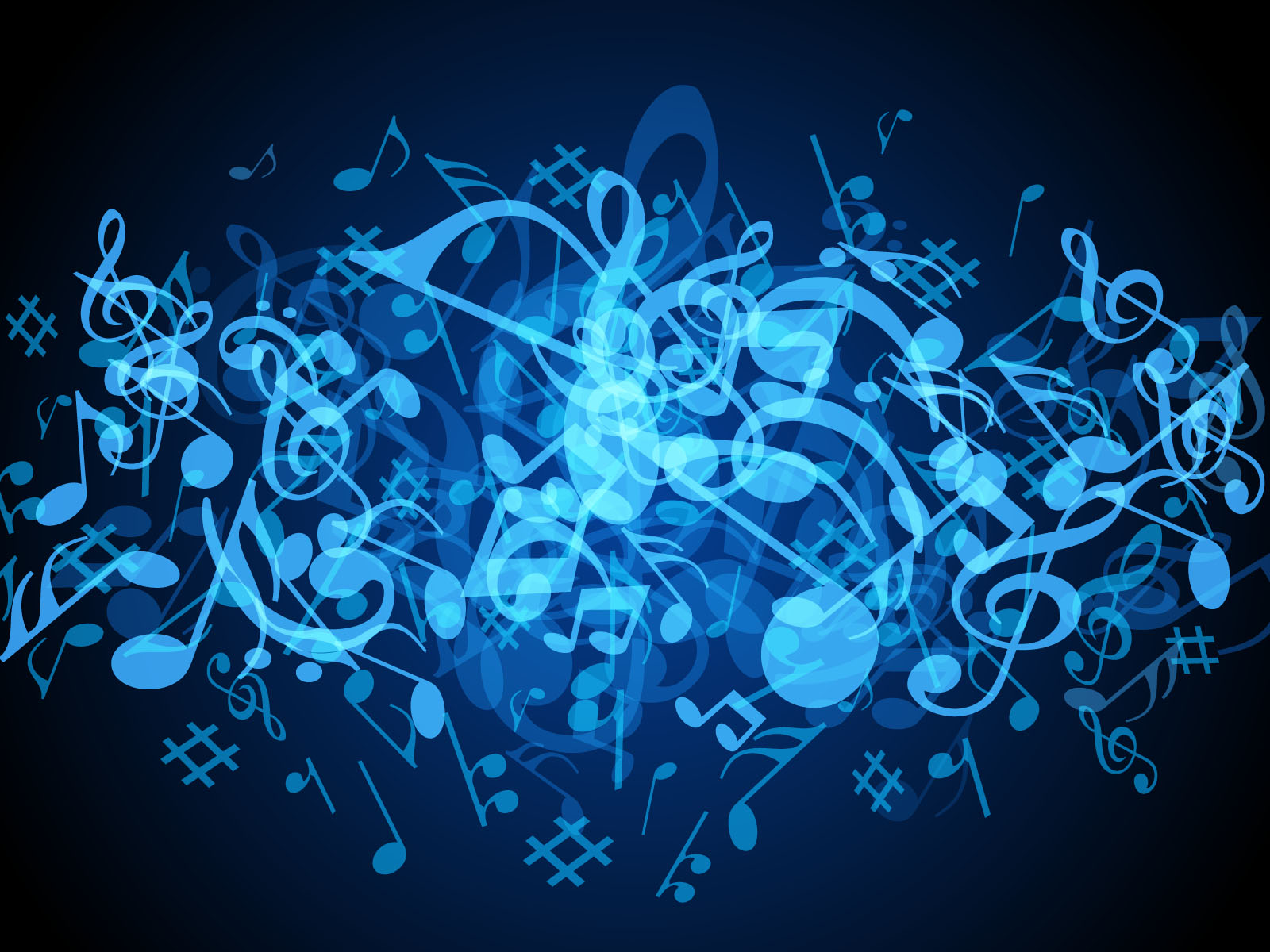 Blue Music Notes Background 1