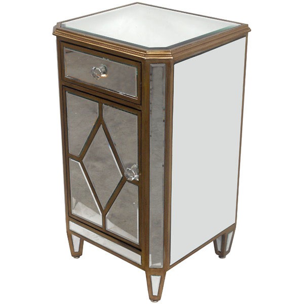 Free download Garbo Mirrored Nightstand with Antique Gold trim [600x600