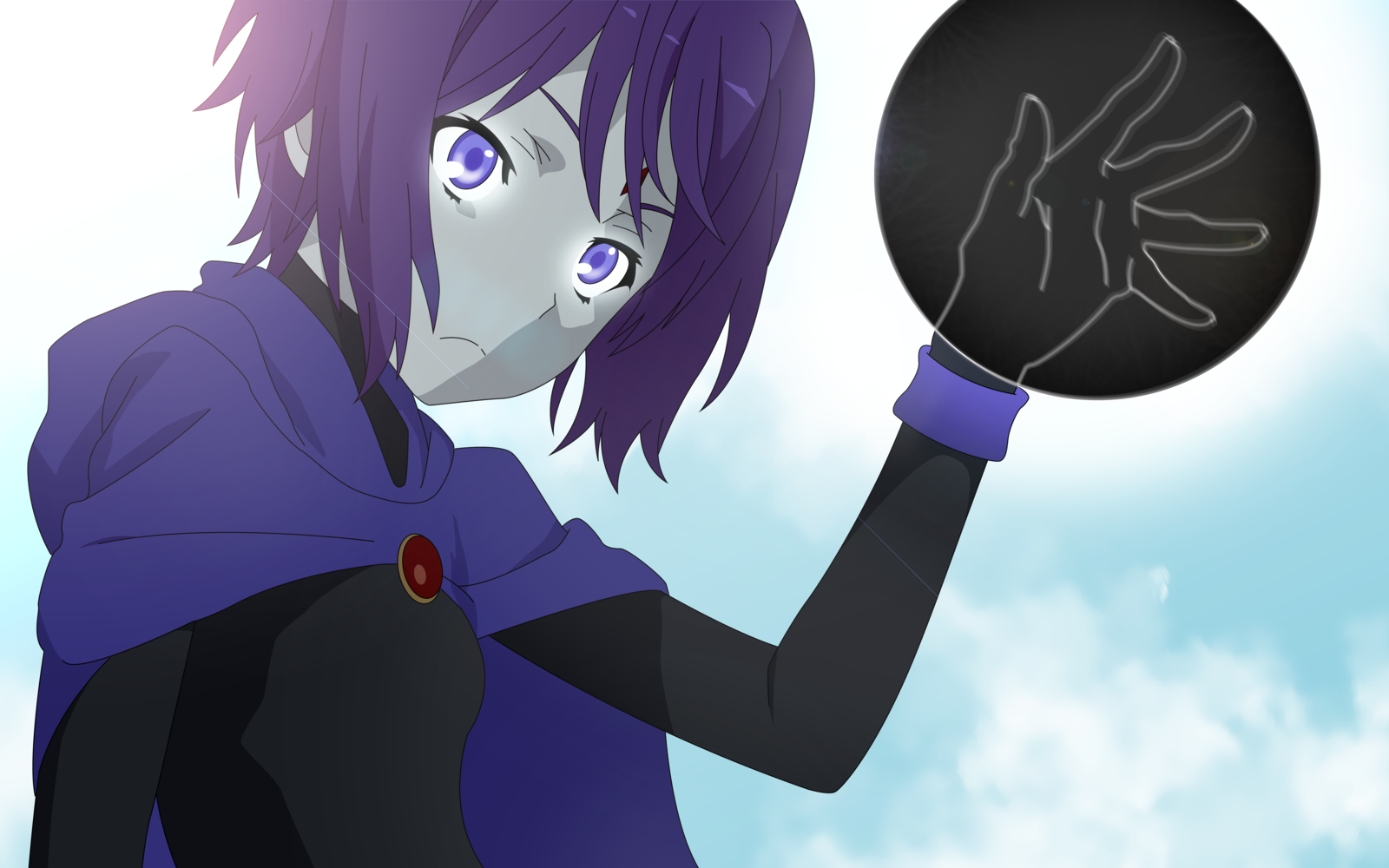 Young Raven Anime [Teen Titans][Wallpaper] by geekysoundcat on
