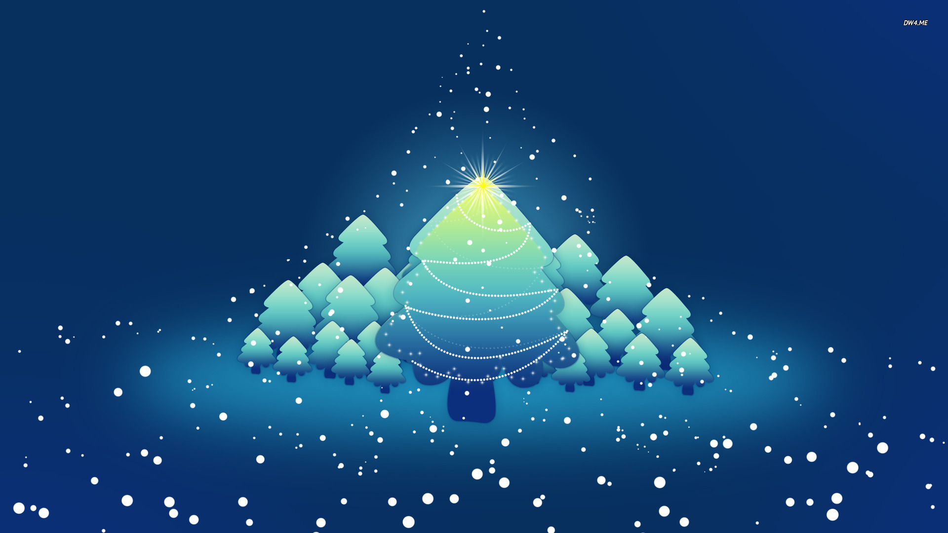 Blue Christmas Trees Wallpaper Holiday