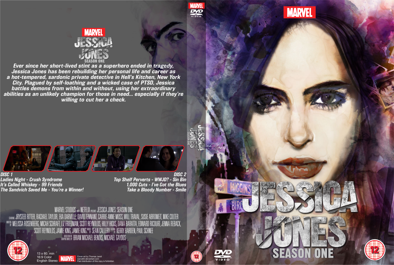 Jessica Jones Season One Dvd Cover By Wario64i