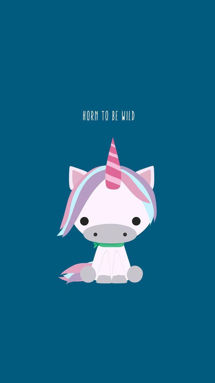 Horn To Be Wild Cute Unicorn iPhone Wallpaper