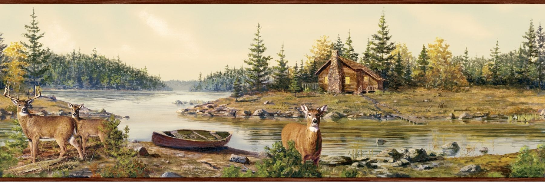 Free Download Cabin Creek Deer Wallpaper Border 1800x608 For