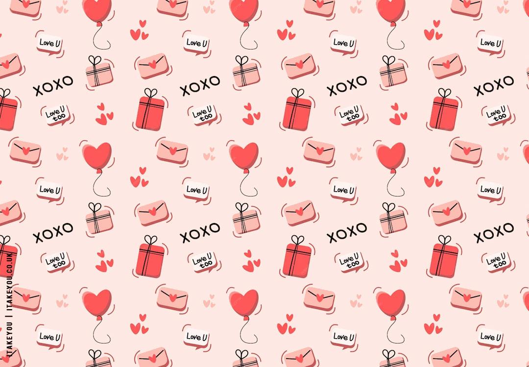 Heart and letters preppy wallpaper