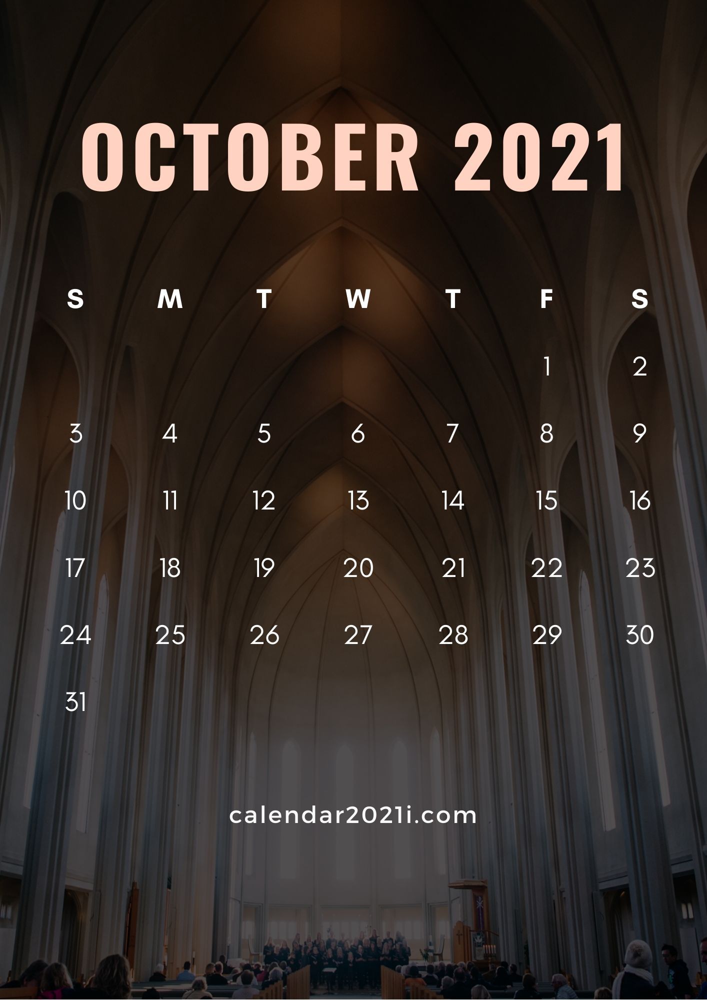 October Calendar HD Wallpaper For Apple iPhone Background