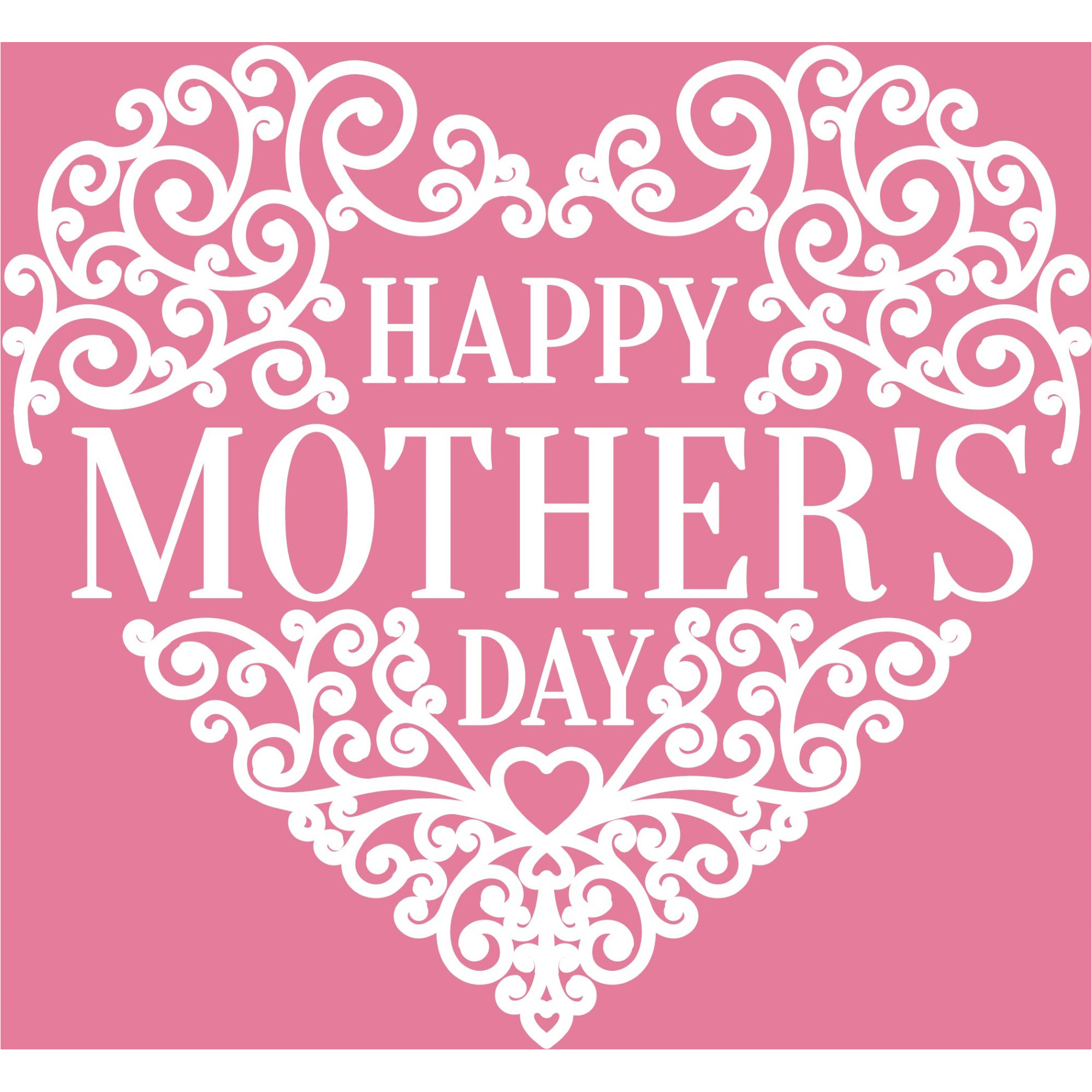Happy Mothers Day Heart Design Vector Greeting Card