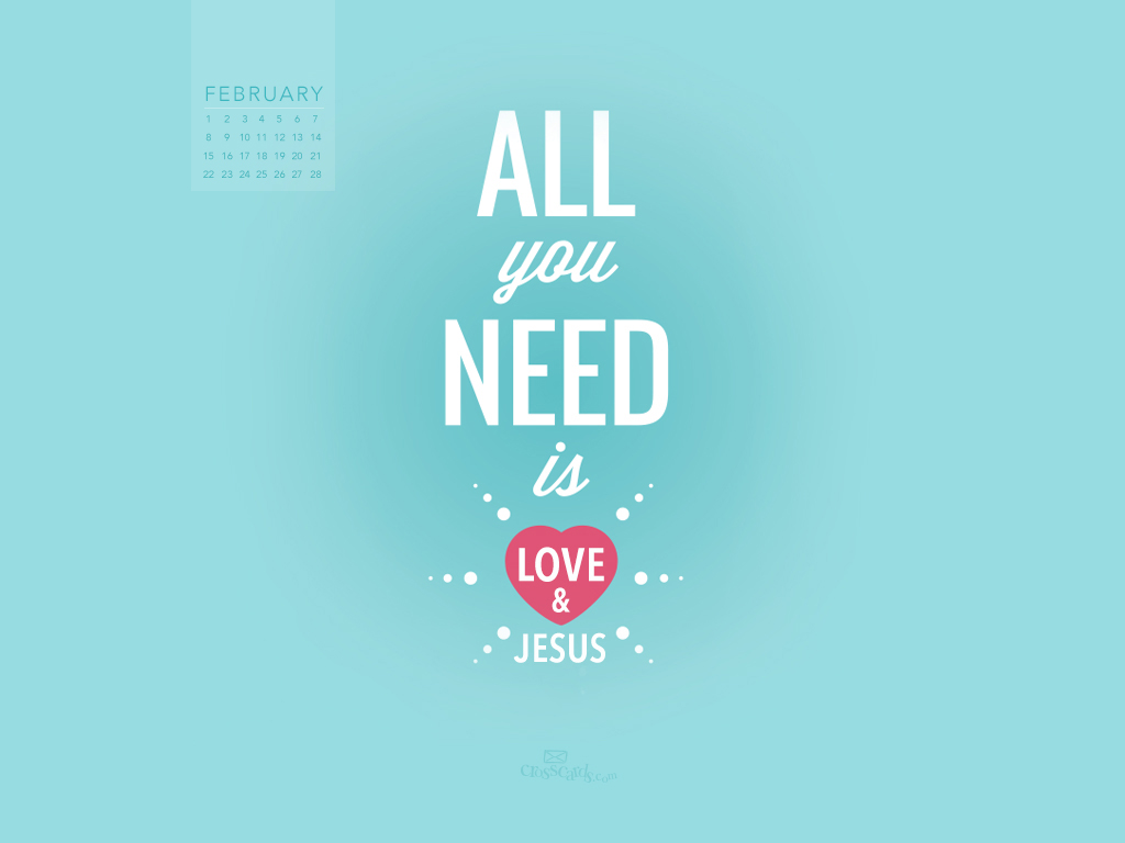 February Love And Jesus Desktop Calendar Monthly