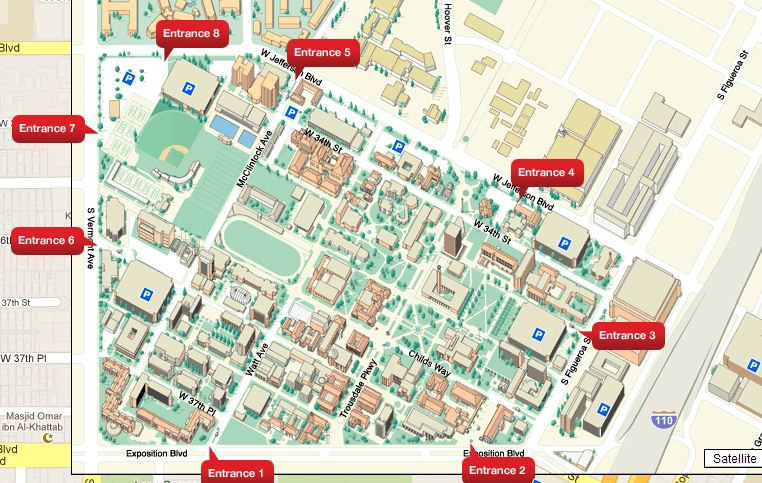 usc campus map