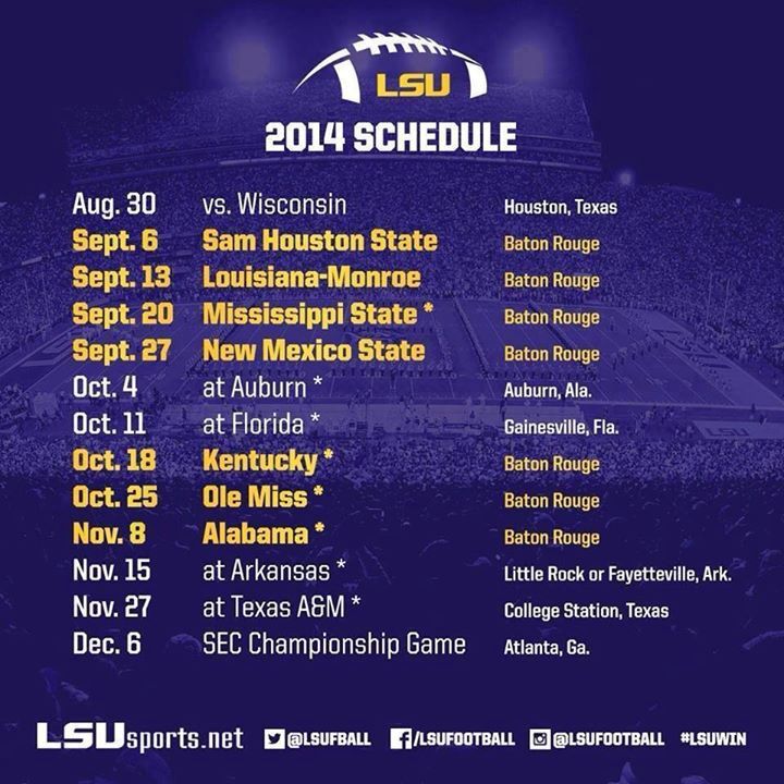 For Some Tiger Football Here Is The Lsu Schedule