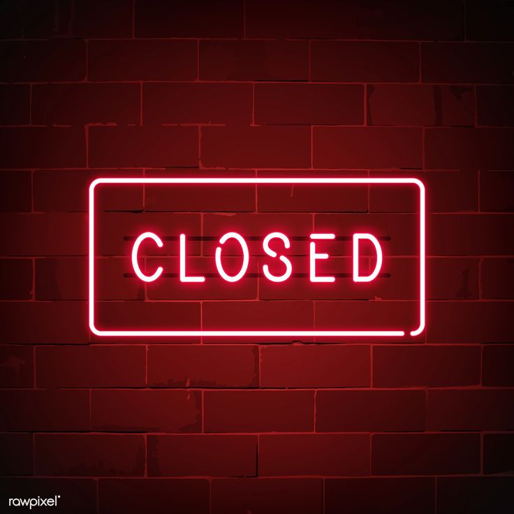 Red Closed Neon Sign Vector Image By Rawpixel Ningzk