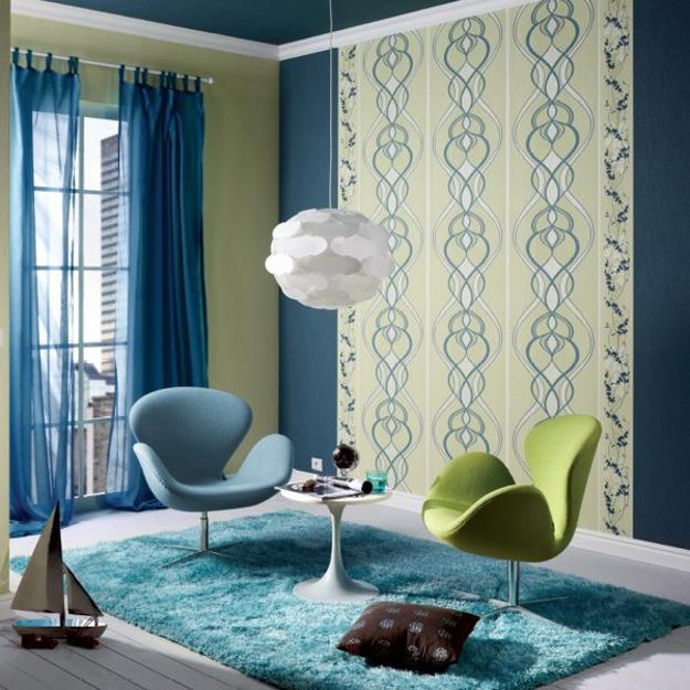 Decor color matching idea for modern wallpaper with green leaf pattern 625x625