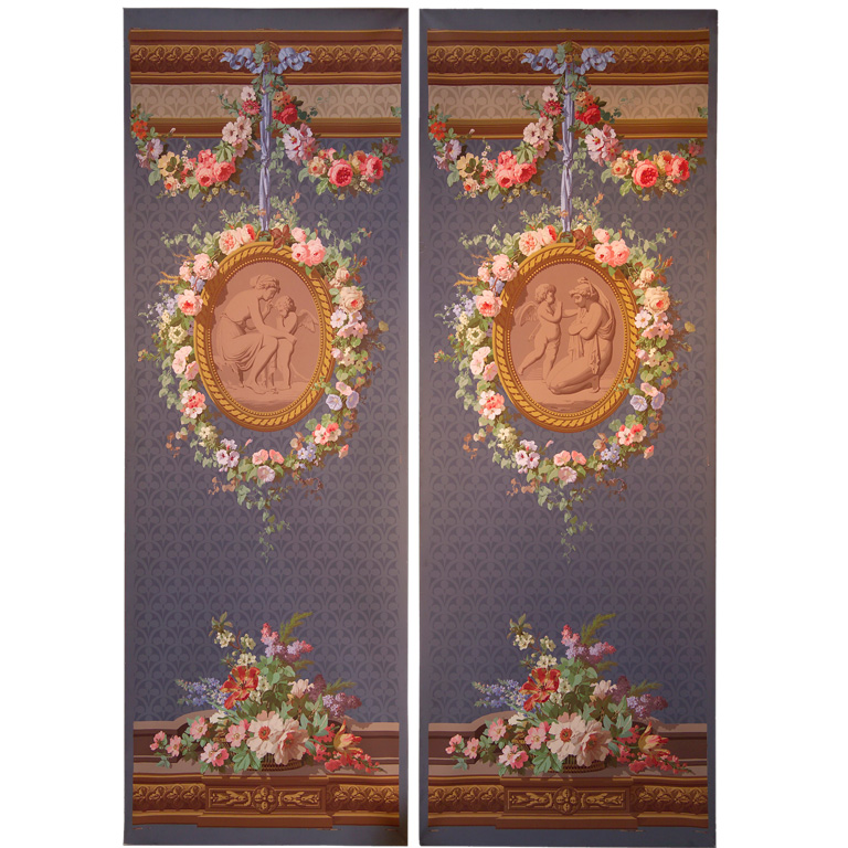 Pair Of French Wallpaper Panels By Zuber At 1stdibs