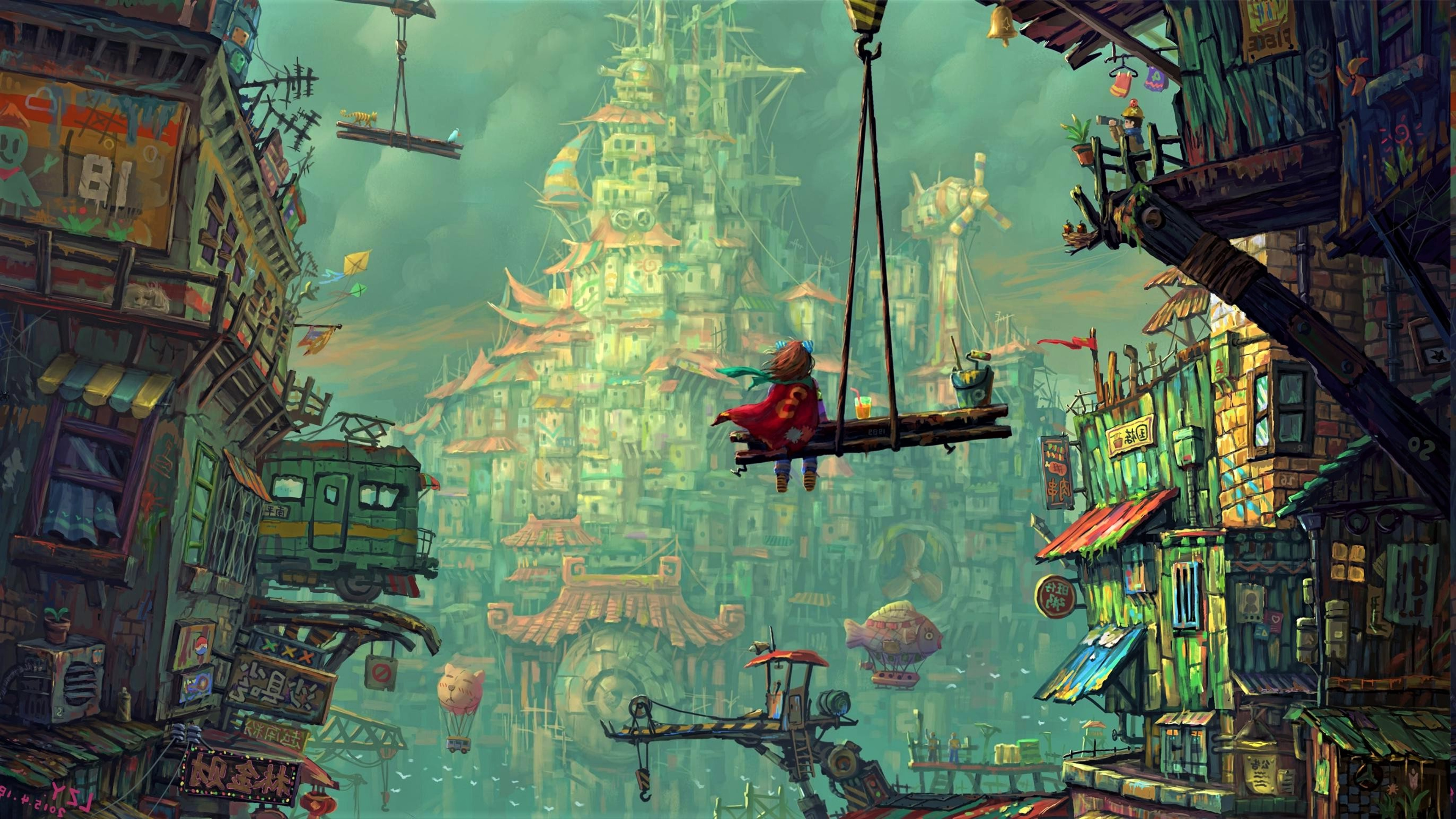 Colorful Fantasy City 4k HD Wallpaper Image Photos And Picture