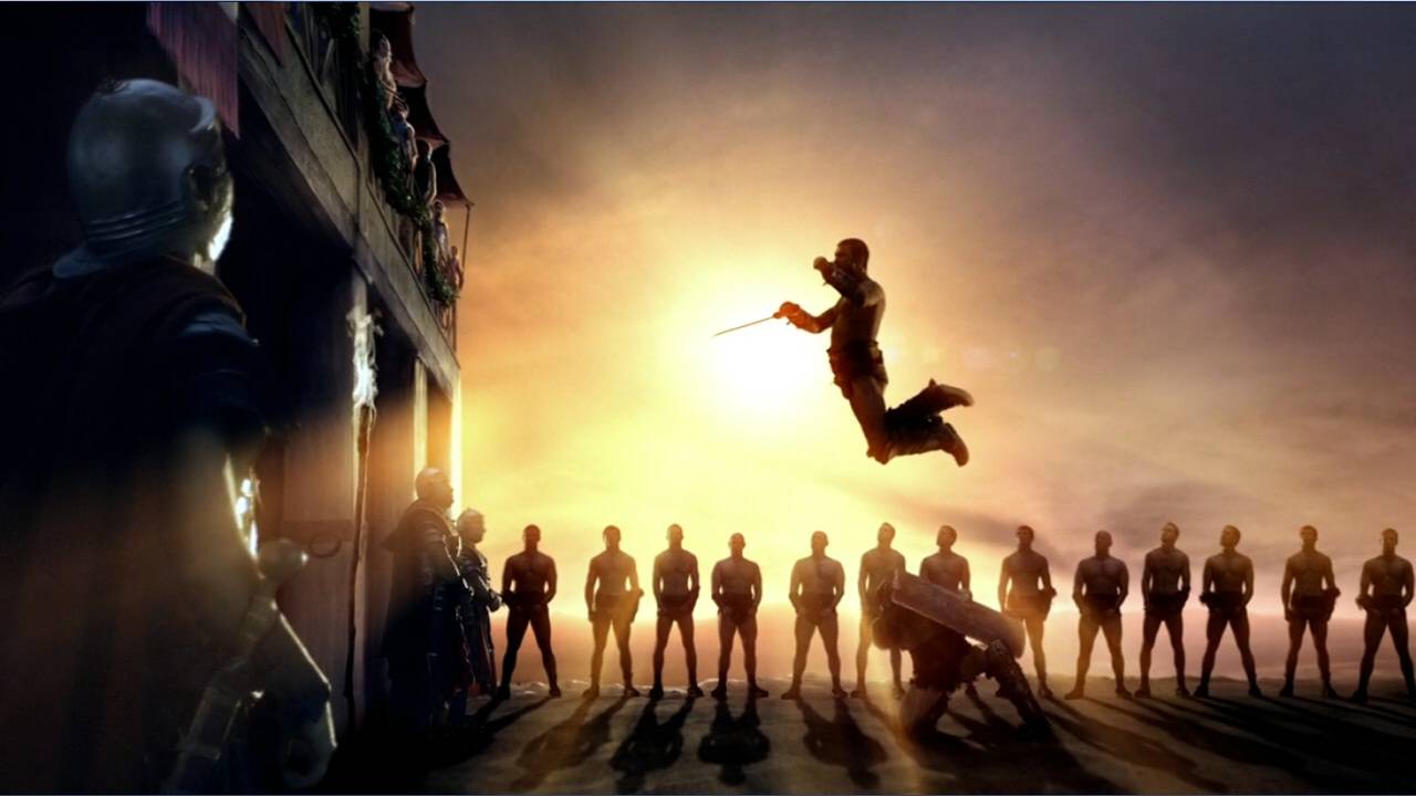 Spartacus Jumping In Air Wallpaper