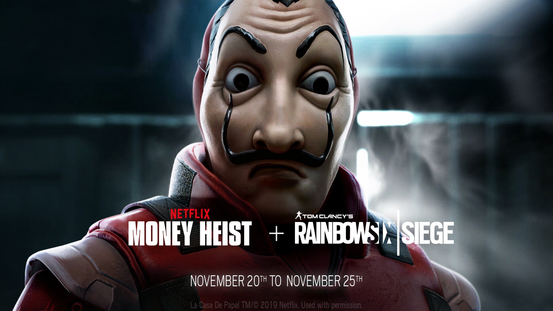 Money Heist Mask Desktop Wallpaper