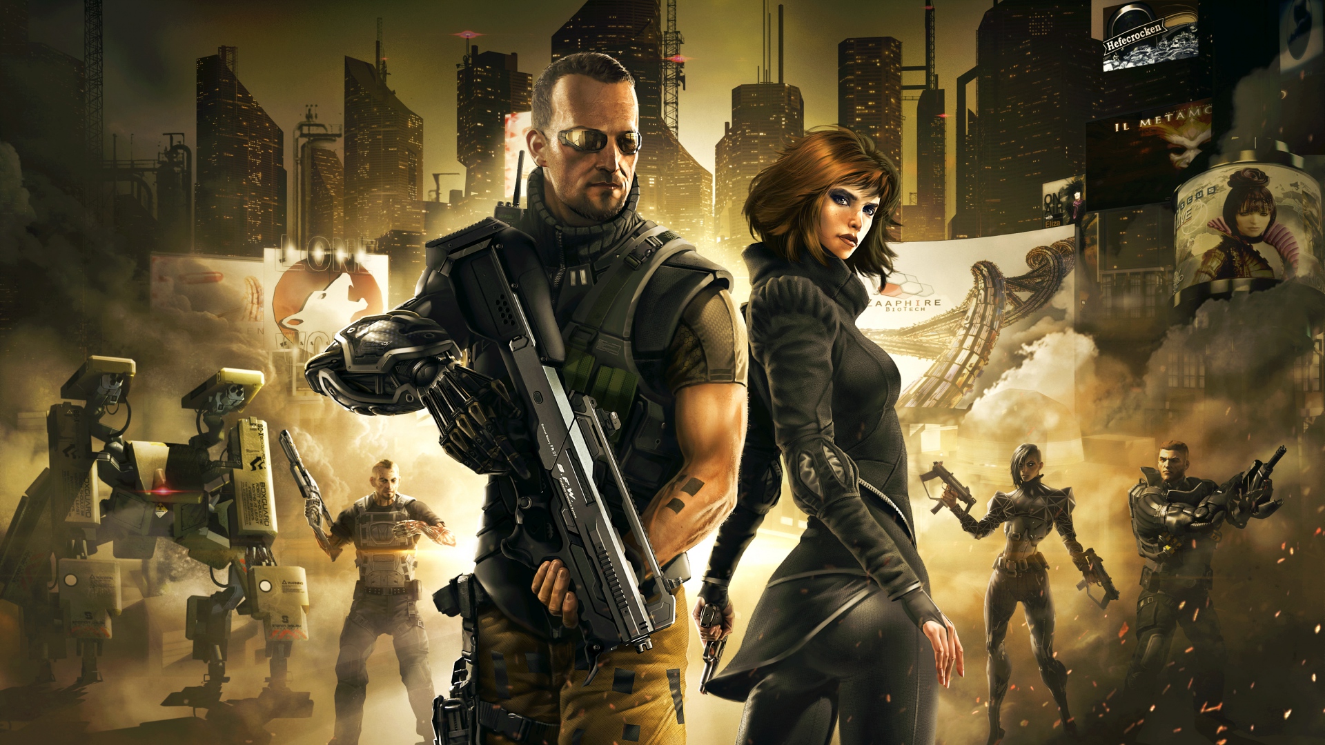 Wallpaper Deus Ex The Fall Cyberpunk Action Role