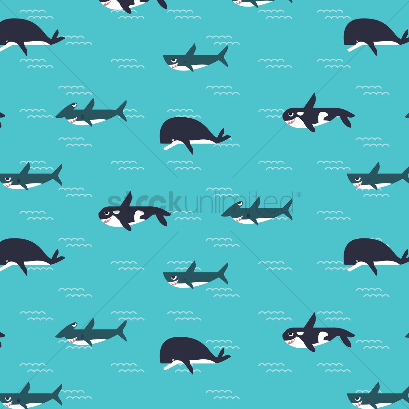 Whales Background Vector Image Stockunlimited