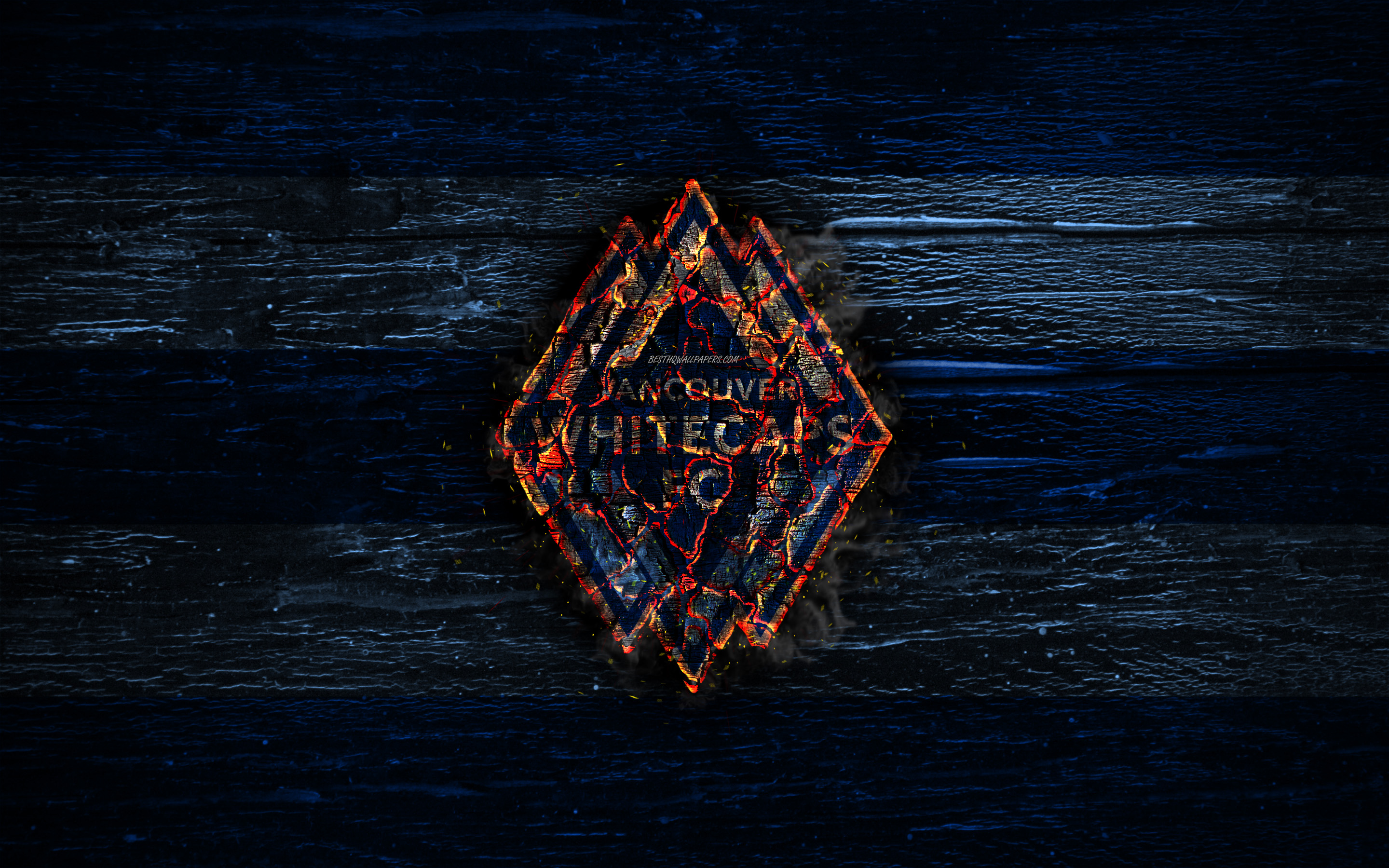 Wallpaper Vancouver Whitecaps Fc Fire Logo Mls Blue