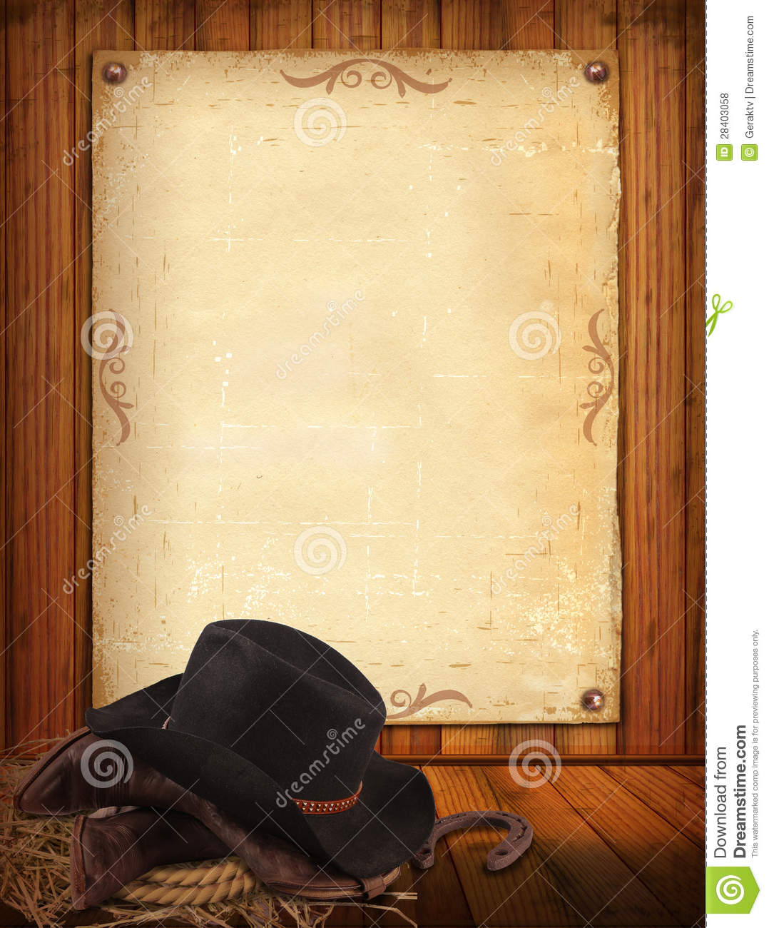 Photos Western Background Cowboy Clothes Old Paper Text Image28403058