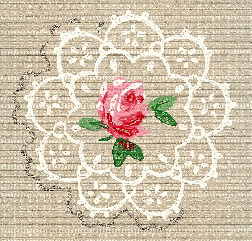 Pretty Vintage Wallpaper Doily Roses The Graphics Fairy