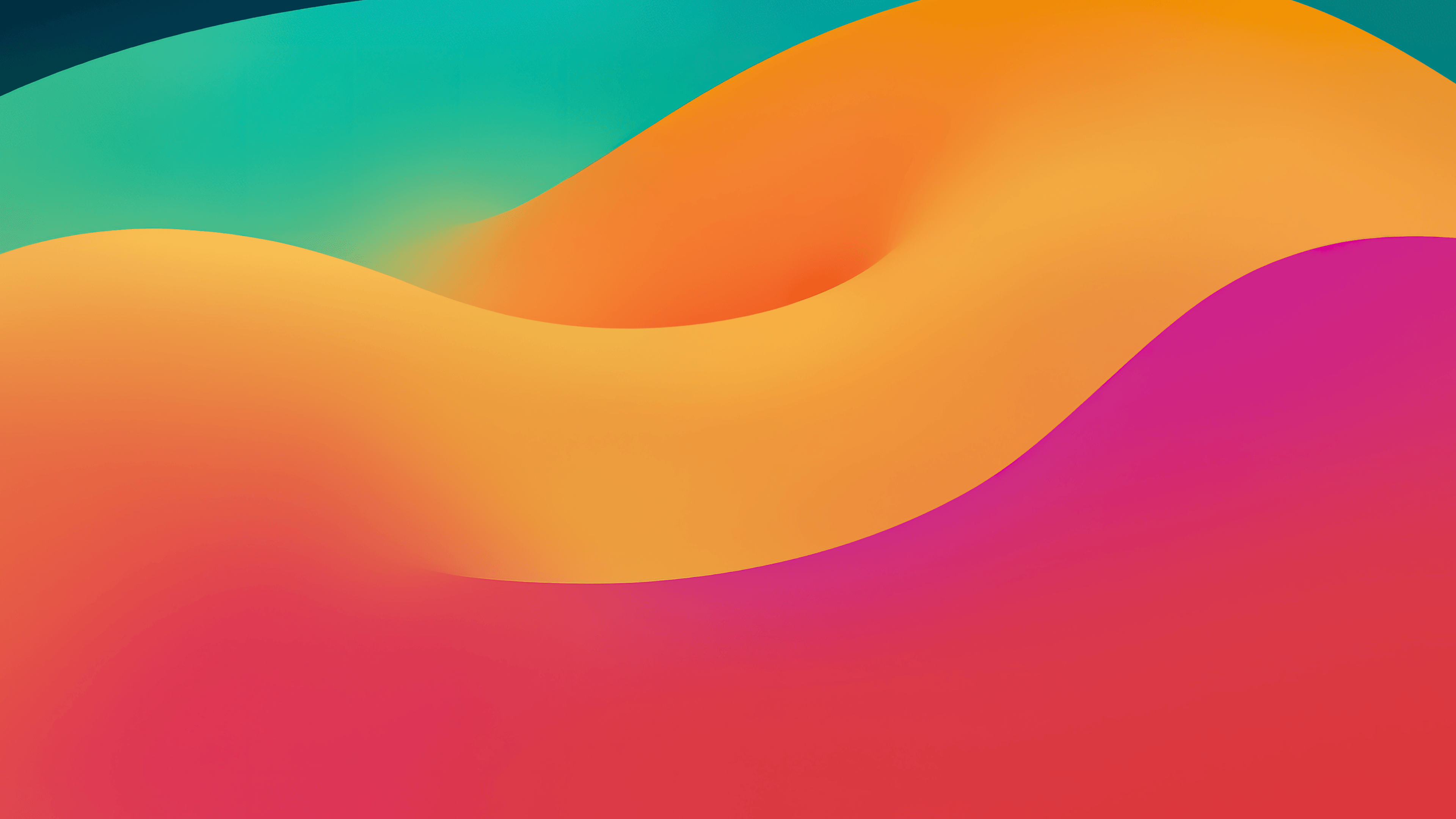 Abstract 4K wallpaper for iPad featuring vibrant swirling gradients of teal, orange, and pink