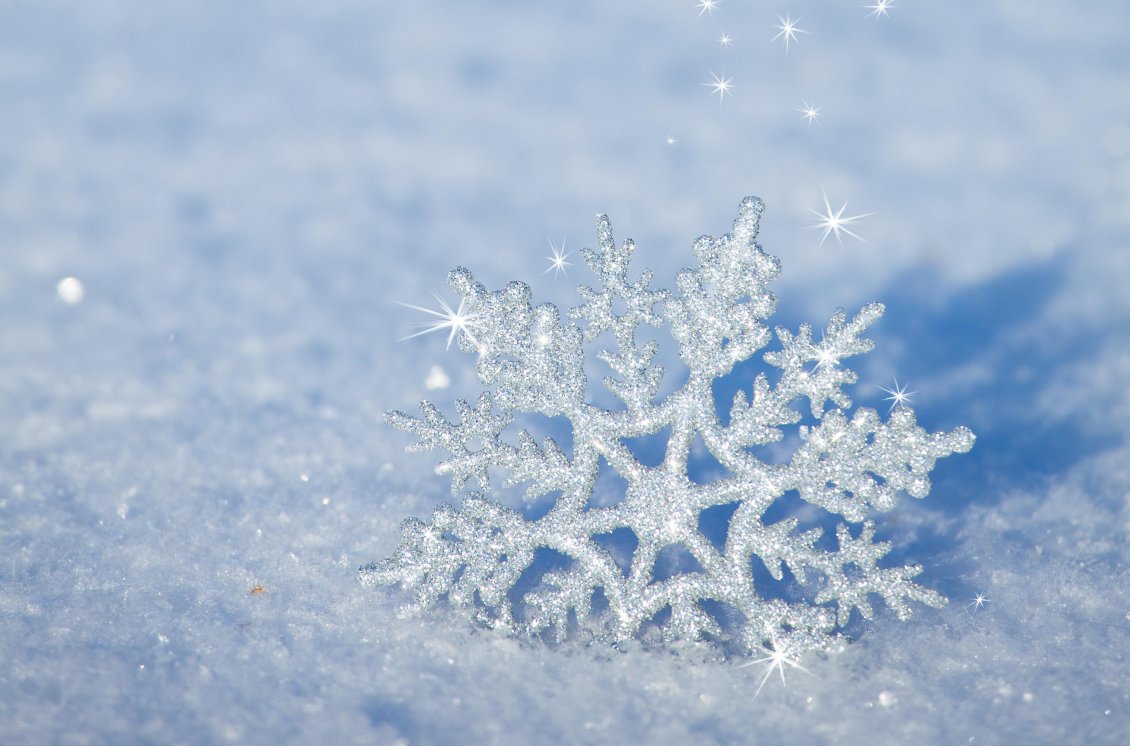 Wallpaper 3d Snowflake In The Snow HD Winter
