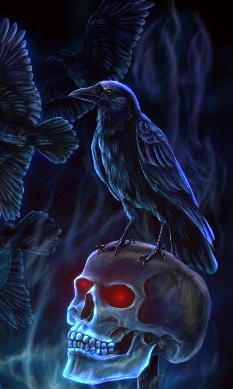 Evil Crow Skull Live Wallpaper