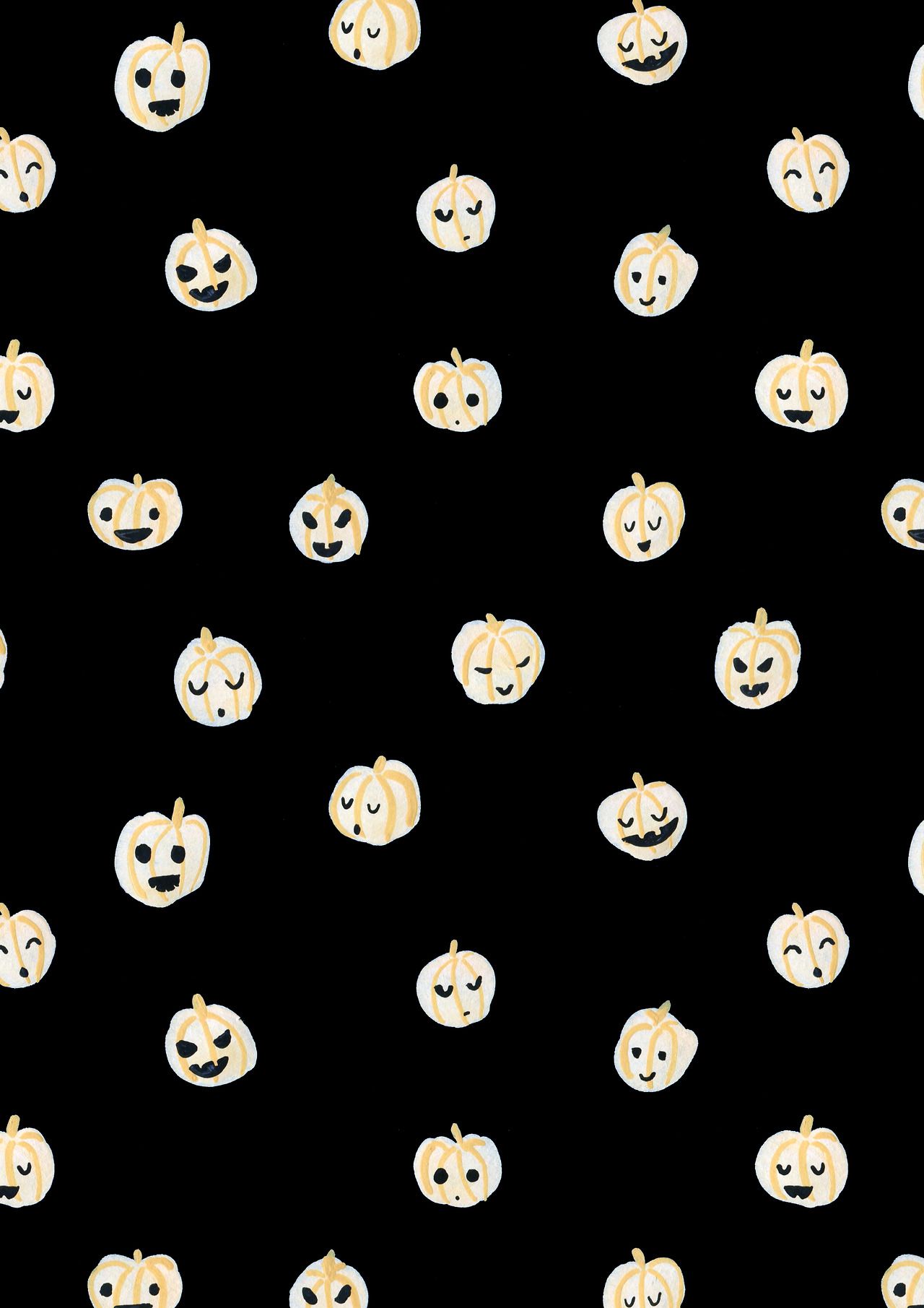 Autumn Fall Halloween Cute Pumpkin Pattern Design All