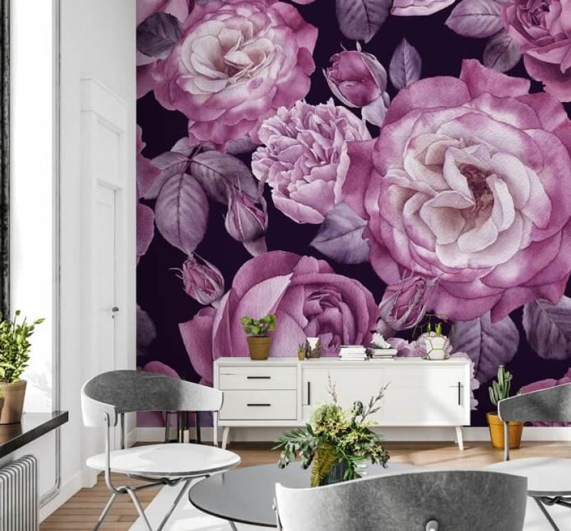 Dark Floral Wallpaper And Wall Murals