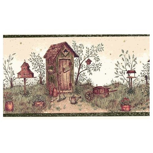 Outhouse Wallpaper Border Grasscloth