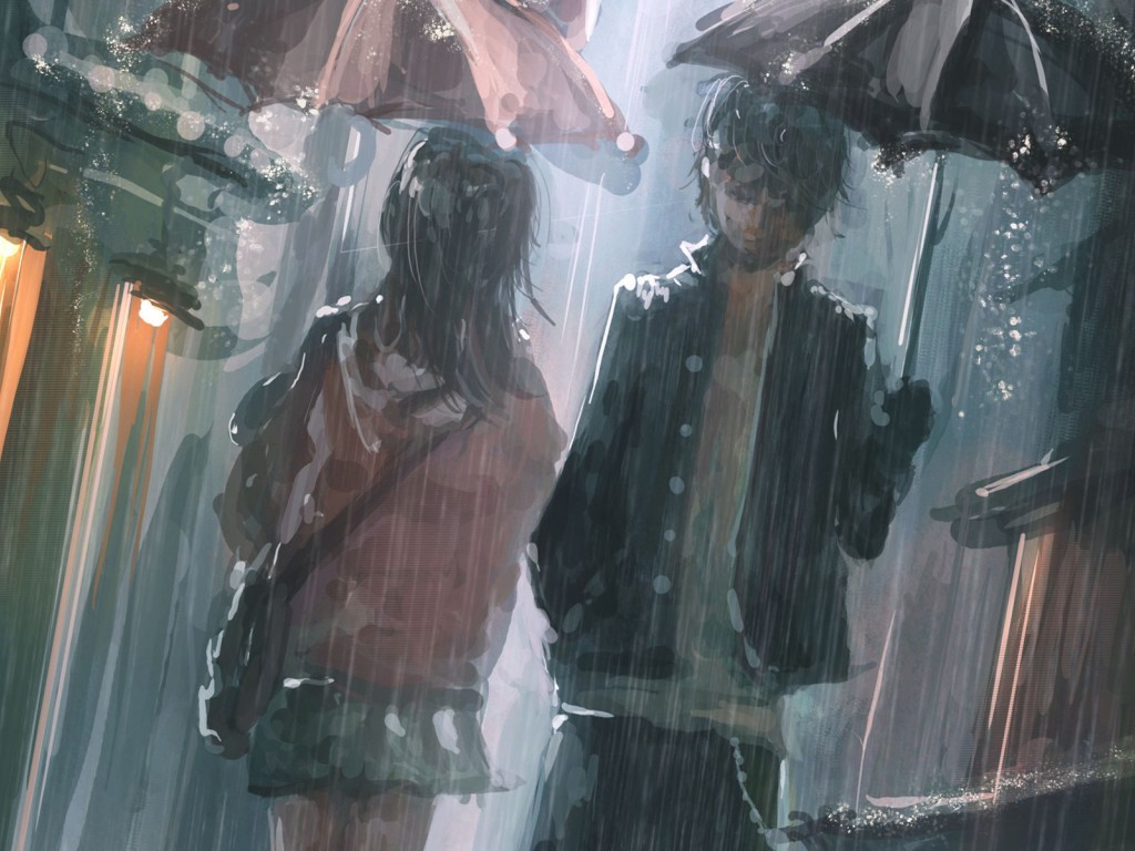 Free download Anime Rain Wallpapers HD Wallpapers Pictures Images  [1024x768] for your Desktop, Mobile & Tablet | Explore 46+ Anime Couple HD  Wallpaper | Sweet Couple Anime Wallpaper, Cute Anime Couple Wallpaper,