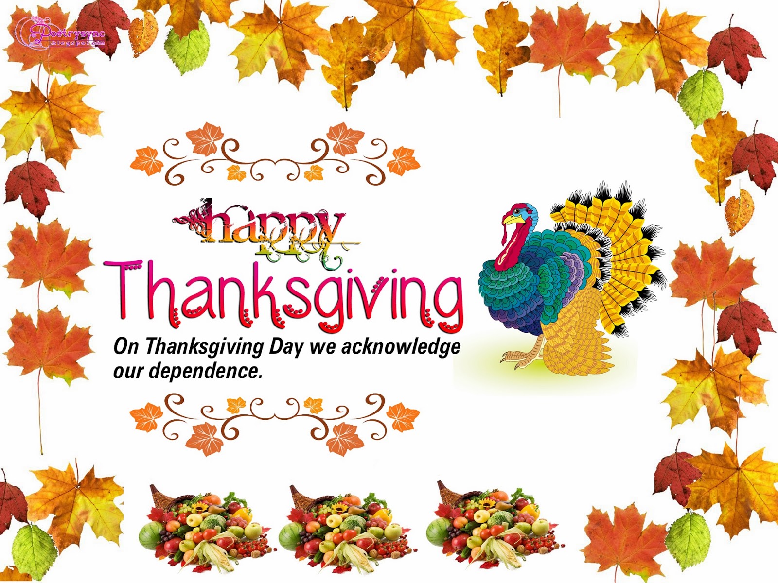 Thanksgiving Day Animation Ecards With Quote Wallpaper Online