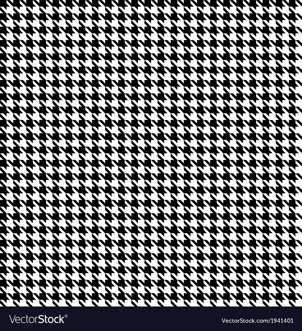 Black White Houndstooth Background Seamless Vector Image