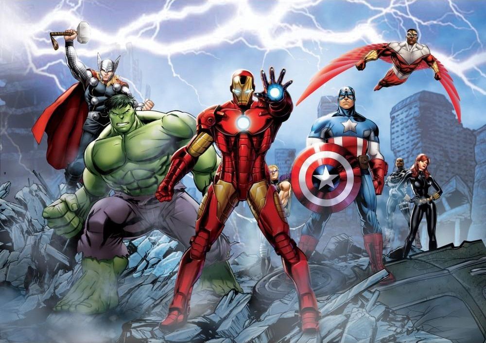 Marvel Avengers Wallpaper Iron Man Thor Hulk Wall Mural