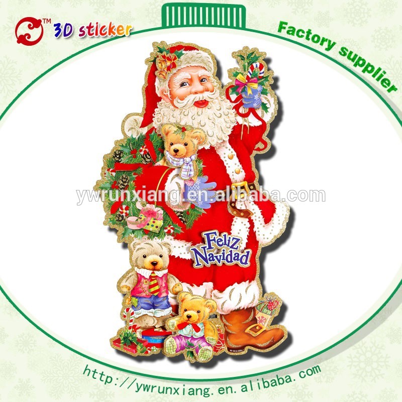 Best Selling 3d Effect Glitter Sticker Christmas Wallpaper Buy