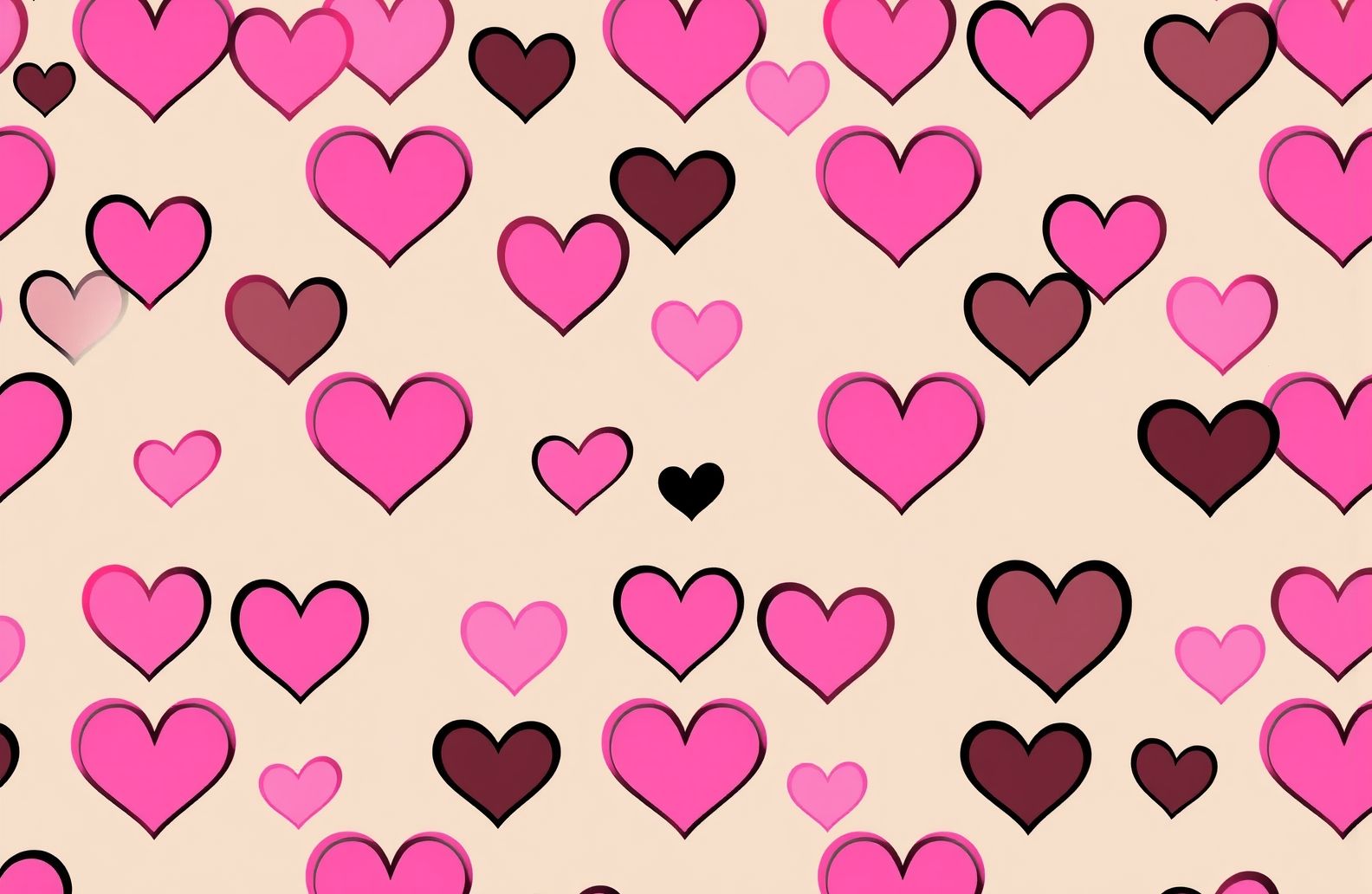 Pink And Black Heart Wallpaper