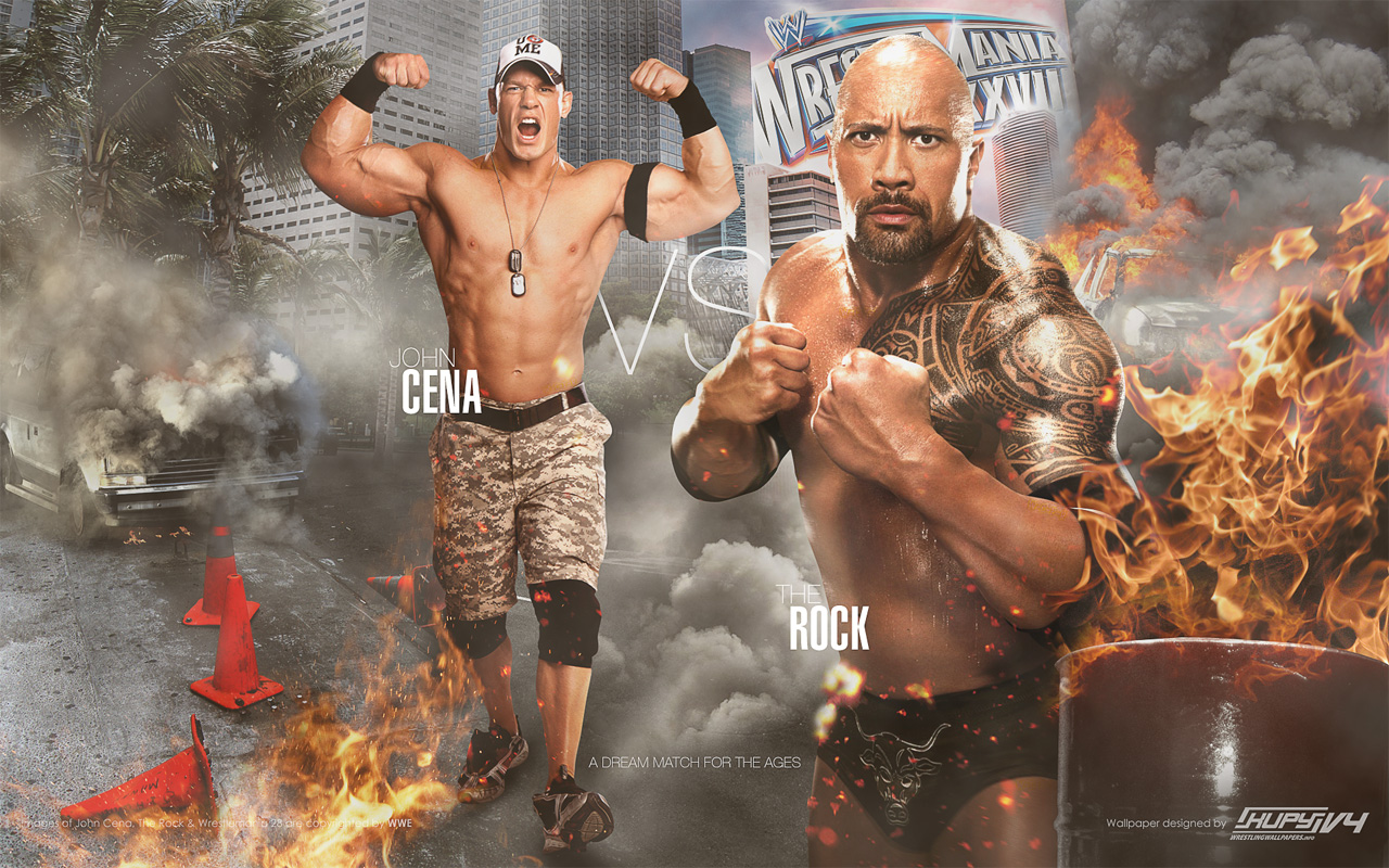 The Rock Vs John Cena Wwe Wallpaper