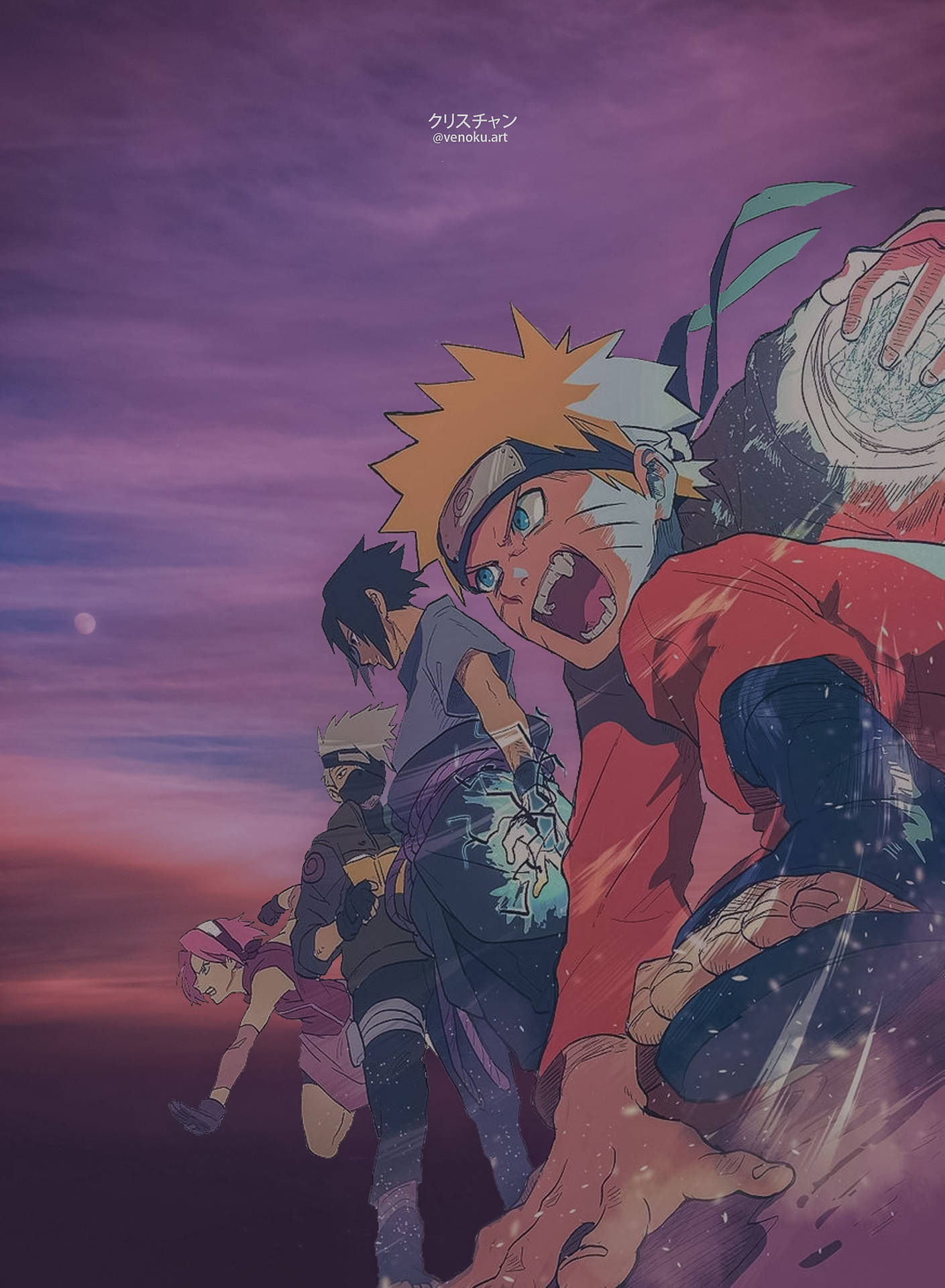 Faded Team Naruto iPhone Wallpaper